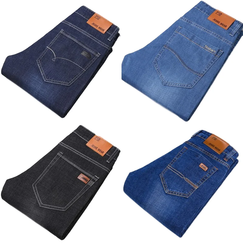 

Foreign trade new design office men's business stretch comfortable jeans wholesale