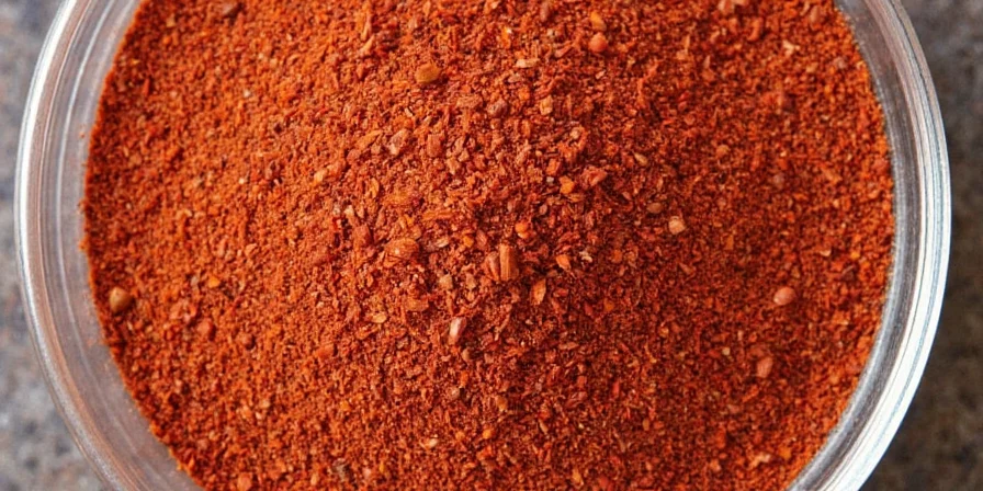 A row of spice jars including red crushed pepper