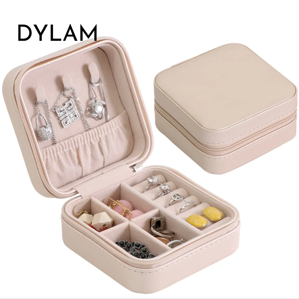 

Dylam Fashion Fine Jewelry box Packaging Accessories Leather Box Women Ring Earring Bracelet Necklace Package Packaging Box
