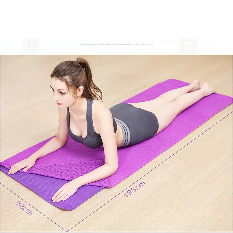 

Dropshipping Eco-friendly non-slip microfiber yoga towel with silicone dot, As picture