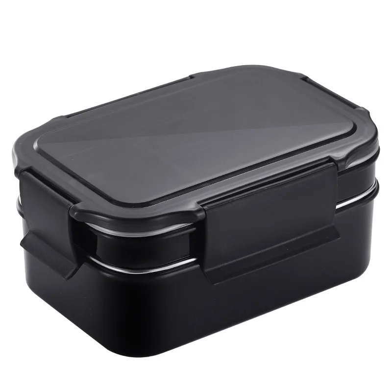 

Food grade double layer large capacity stainless steel bento kids lunch box, Blue,pink,black,green