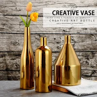 

Modern nordic luxury gold ceramic vase interior decoration home accessories decor handicraft ornaments