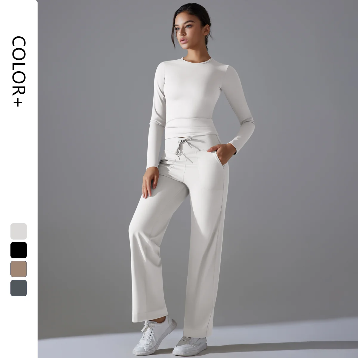 Long Sleeve Two Pieces Yoga Set HighQuality Drop Shipping Yoga Top for Women Fitness Long Leggings Sets