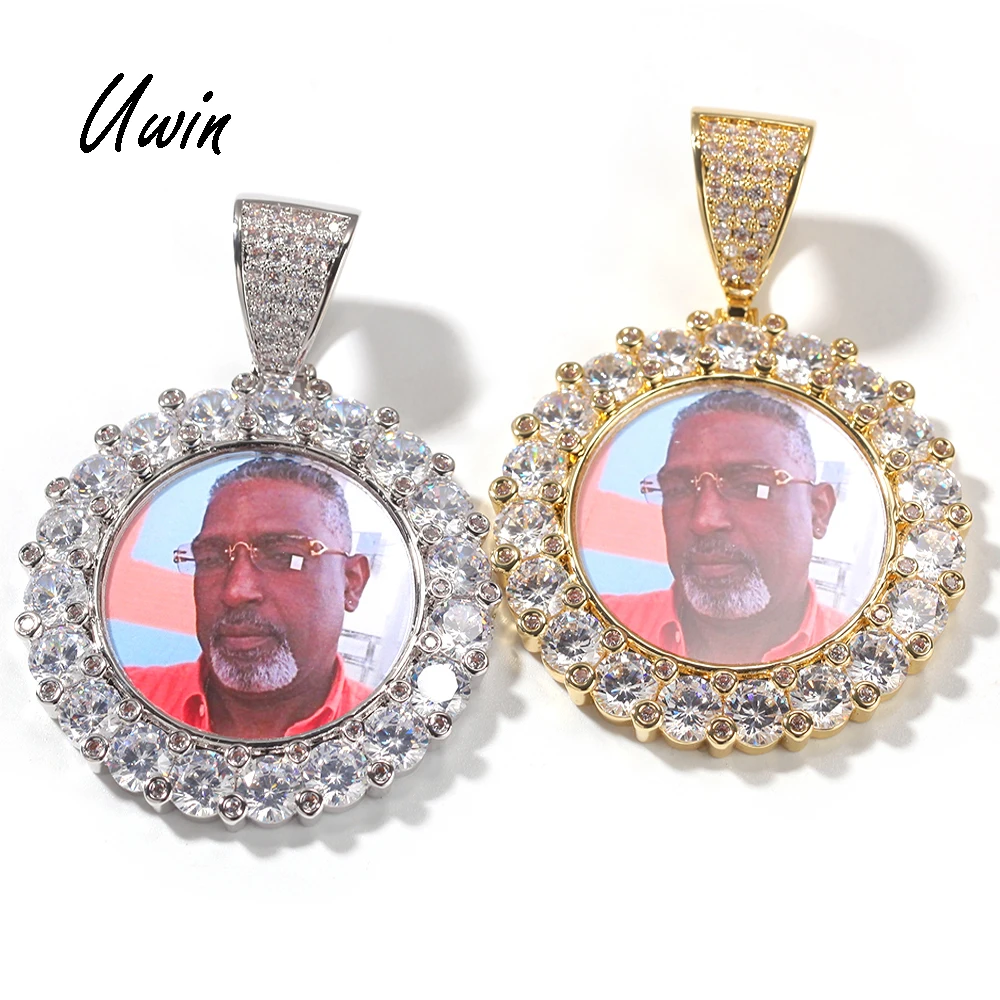 

Custom Memory Cubc Zirconia Photo Picture Pendant Necklace Hip Hop Rapper Women Men HipHop Necklaces Jewelry