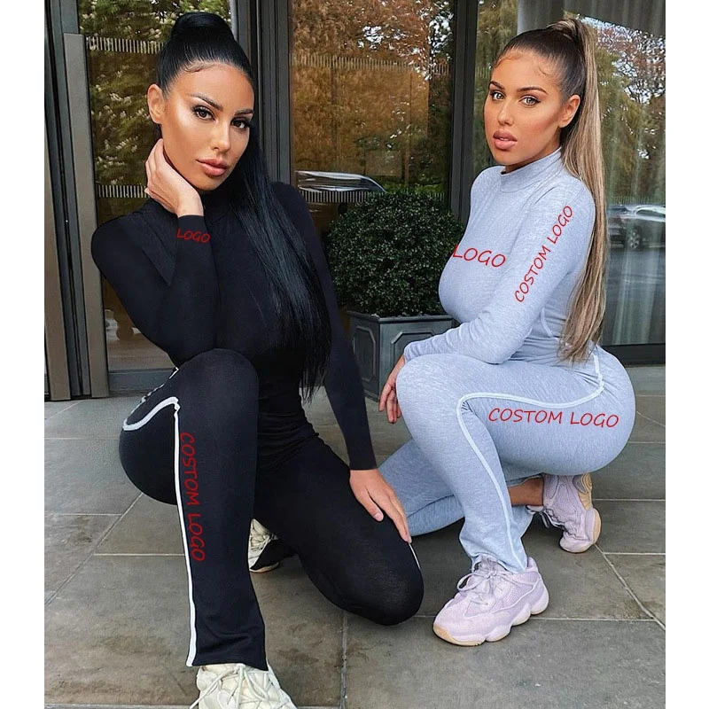 

Free Shipping Long sleeve Jumpsuit Women's Yoga Tracksuit Summer Sport wear running tight One Piece Sport jumpsuit custom, Customized color