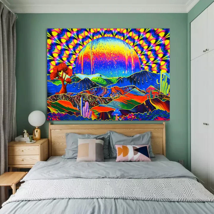 

Color world tapestry decorative background cloth, farewell to the white wall.