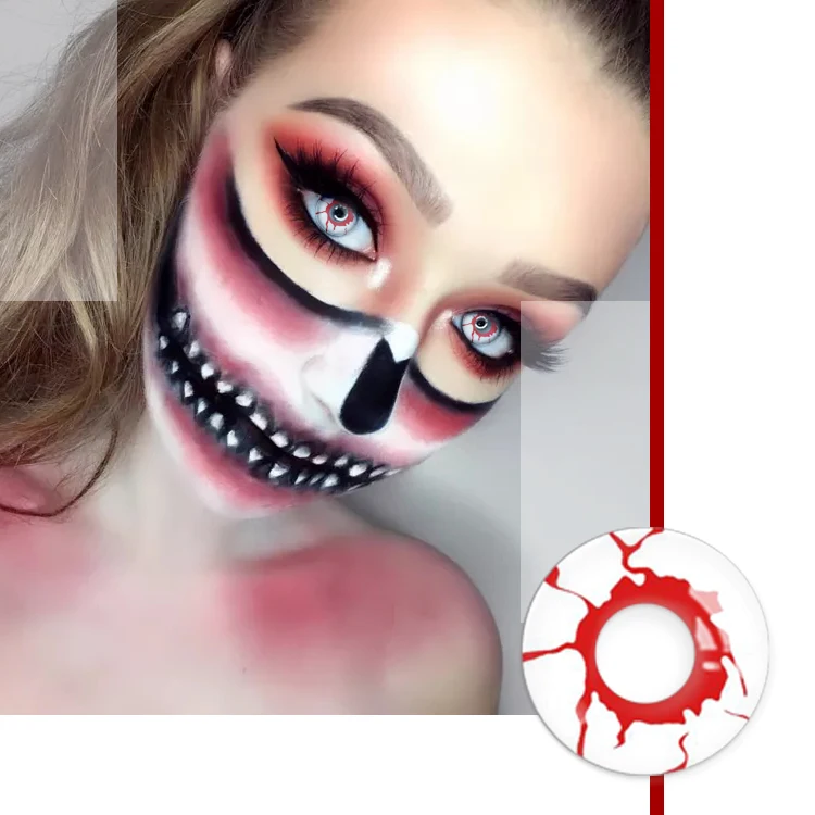 

Realkoko Hollywood Red Cheap Cosplay Colored Contact Lenses For Halloween Contact Lenses Lentes de Contato
