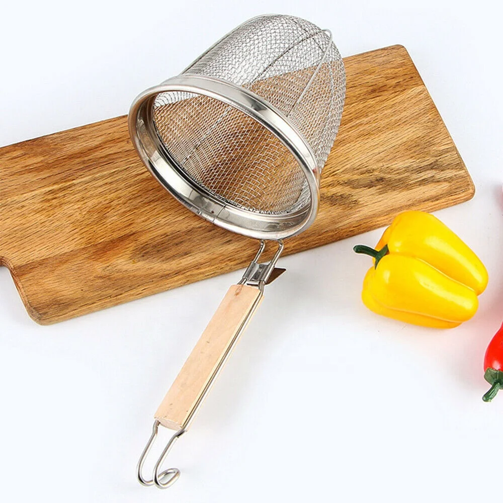 

Stainless Steel Mesh Spider Food Dumpling Noodle Strainer Basket