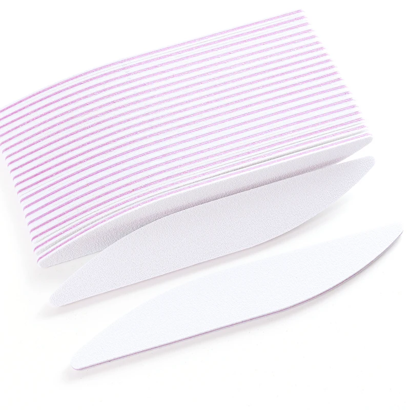 

Custom Logo White Nail Files Leaf Style Manicure Sanding Buffer Block 100/180 UV Gel Polish Nail Art Washable Sandpaper Tool