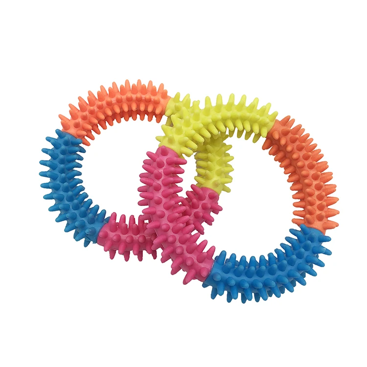 

Wholesale Customize Pet Dog Toys Medium Seven Color TPR Spike Ring Pet Toys, Customized color