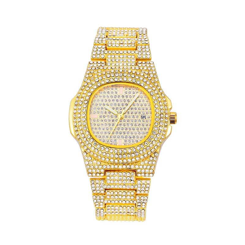 

Wristwatch Relogio Luxury Iced Out Watch Gold Diamond Watch for Men