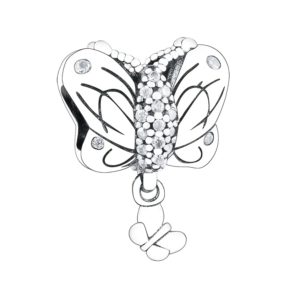 

New 925 Sterling Silver Beads Animal Butterfly Charms Fit Original Pandora Charms Bracelet Necklace Jewelry