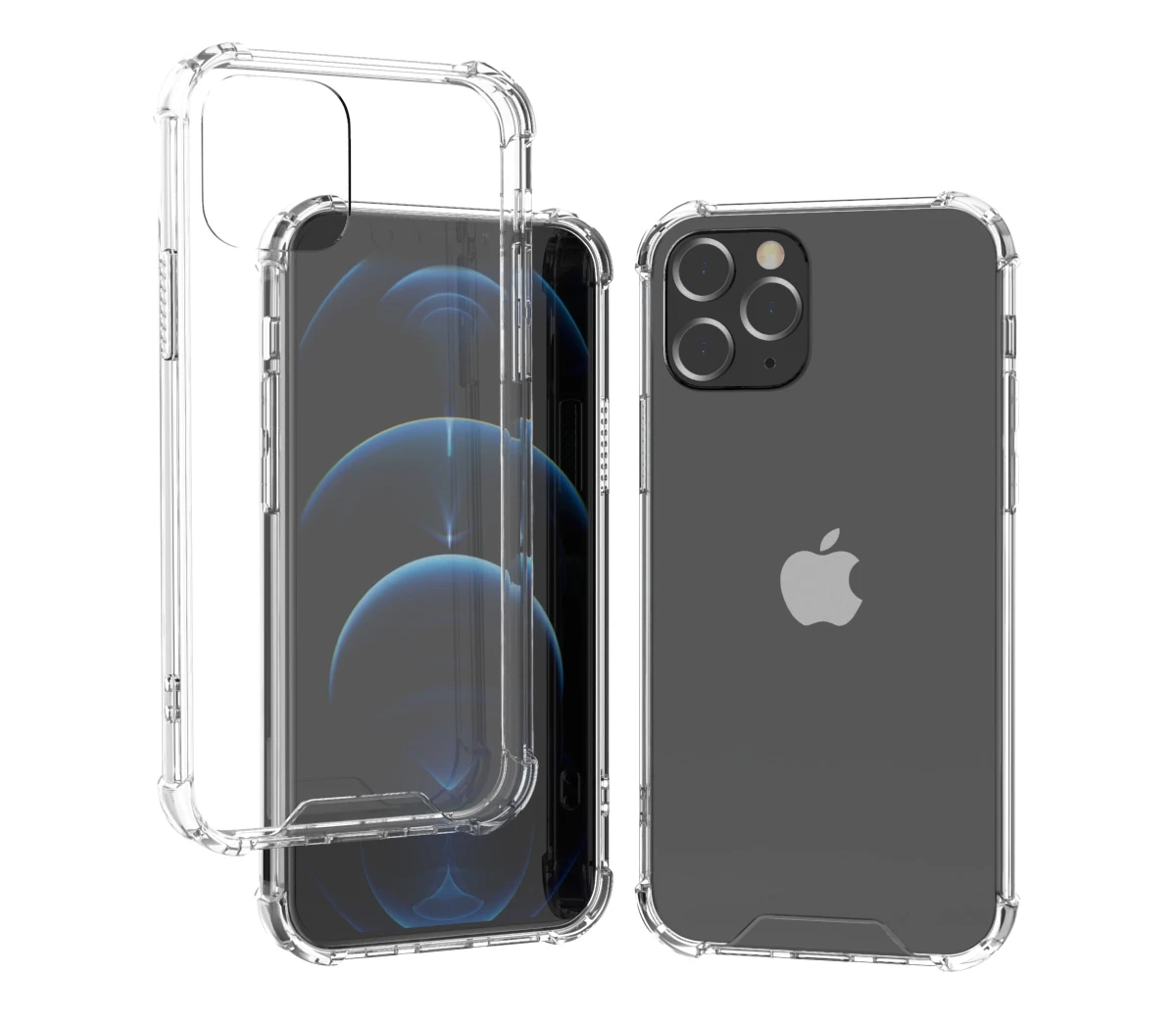 

GSCASE Shockproof 1.5MM Acrylic Case For iphone 13 12 11 Pro Max 6 7 8 Plus X Xs Back Cover, Transparent