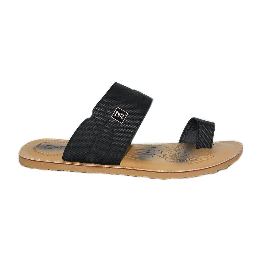 

stylish cork leather flats summer beach men's leather slippers sandals, Black