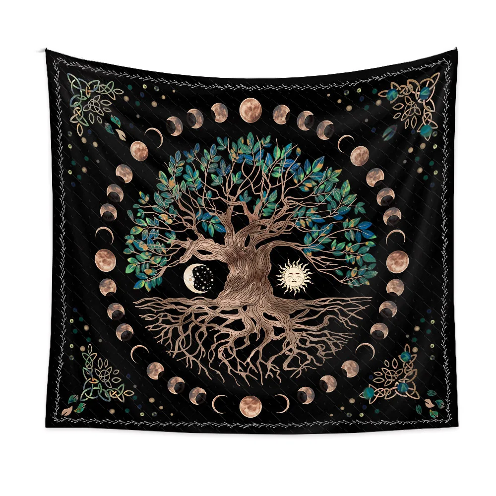 

Sun and Moon Tapestry Burning Sun Hanging Tapestry Psychedelic Mandala Wall Tapestry, Colorful