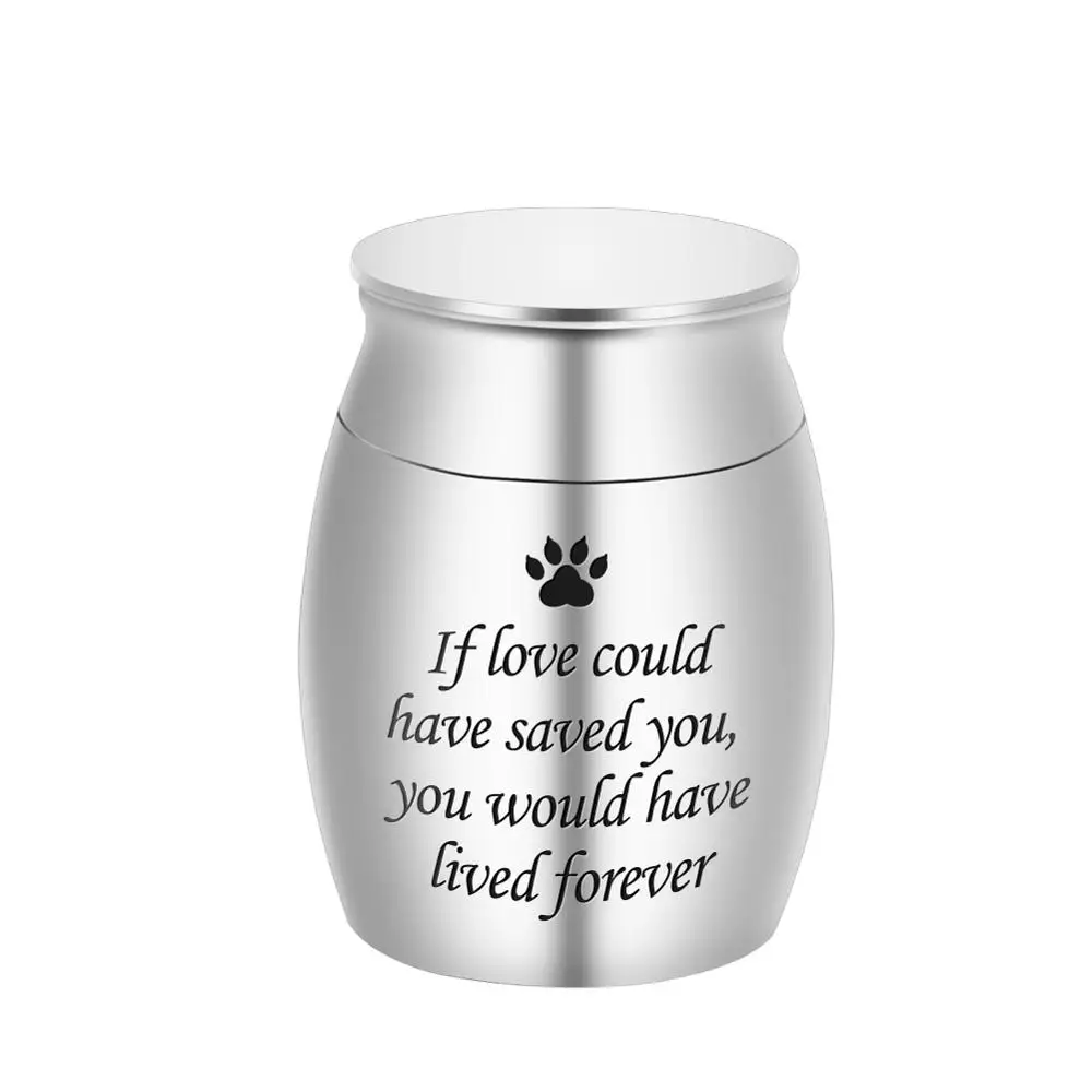 

Wholesale Funeral Keepsake Custom Stainless Steel Mini Pet Cremation Urns, Silver