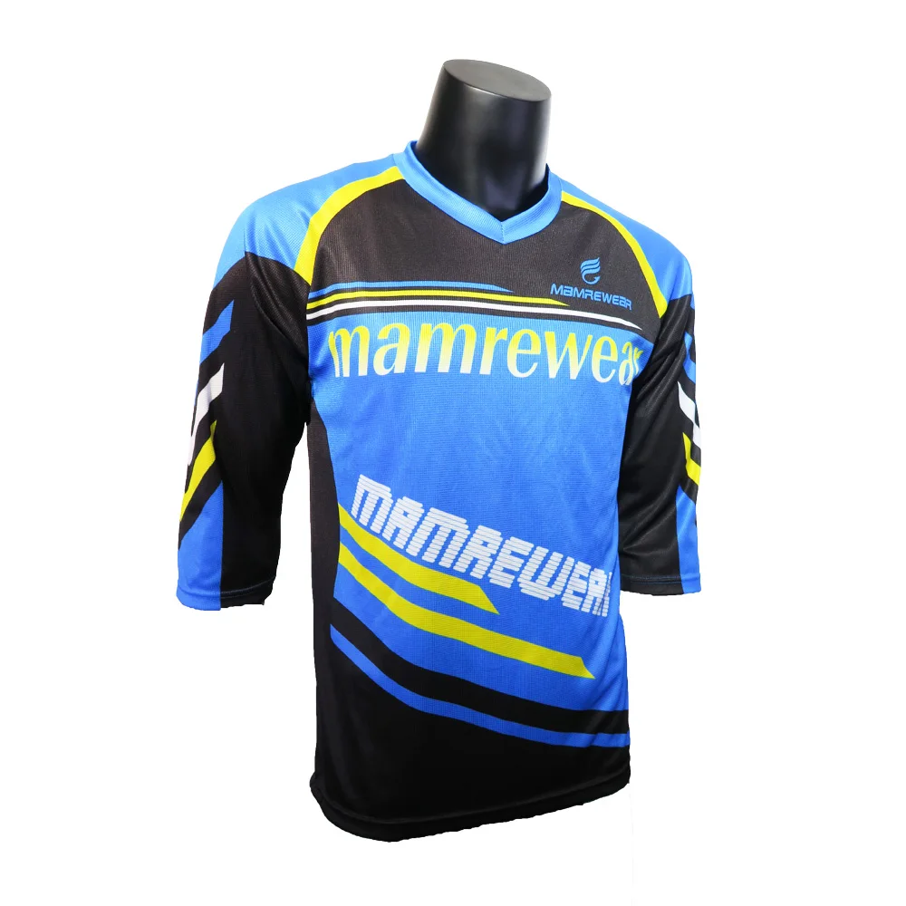 Men Custom Mountain Bike Downhill 3/4 Sleeves Jersey,Sublimation Mtb