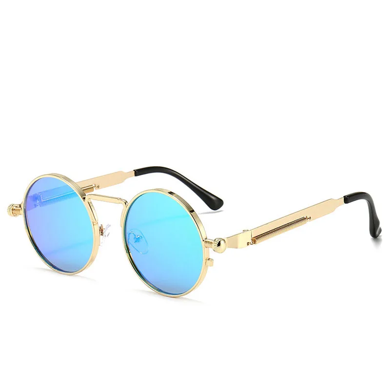 

Vintage Round Punk Sunglasses Men's Spring Metal Steampunk Mirror Sun Glasses For Men Women Personality retro sunglasses, 9color