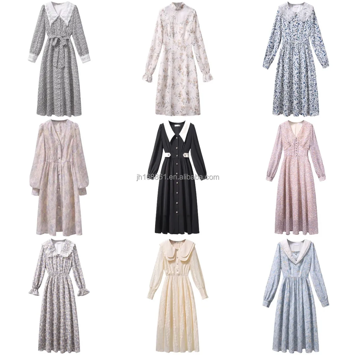 

Wholesale spring, summer, autumn and winter printed women's dress ethnic Mosaic long women and ankle casual dress, Customized color