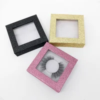 

Luxury Custom Hot Stamping Mink Eyelash Plain Packaging Square Magnetic Box Packaging With Square Eyelash Tray