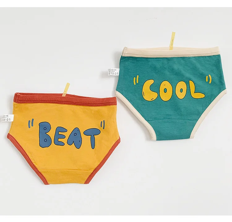 

Summer new children's underwear fashion children boy pure cotton sports letter underwear boys and girls student briefs, 6 colors