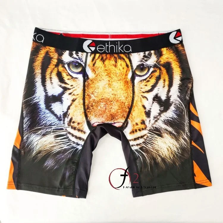 

Stylish ethika underwear cool tiger printed underwear men boxer briefs spandex polyester stretchy breathable mens underwear, As picture