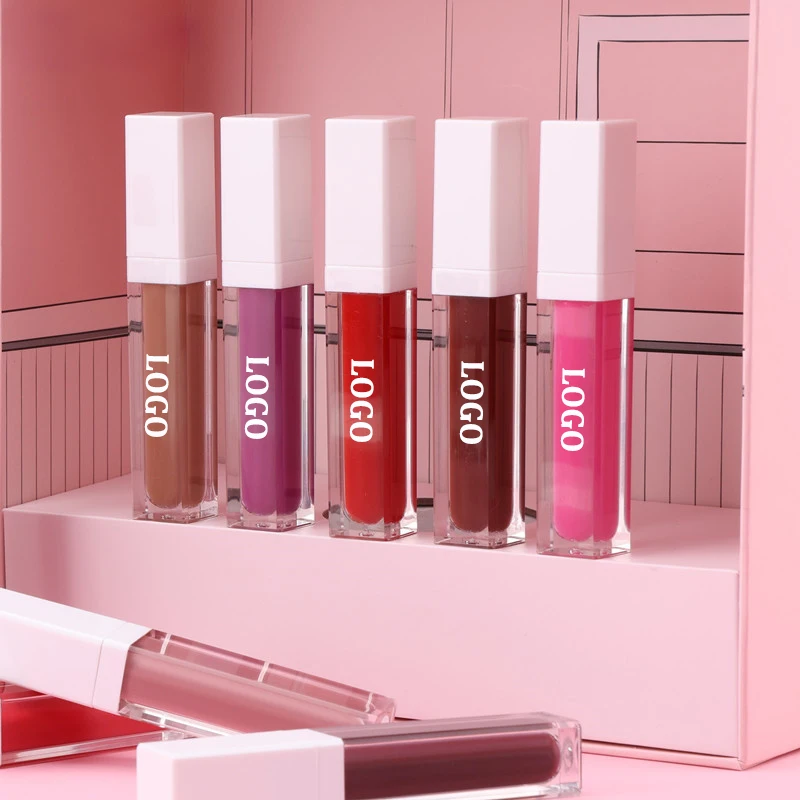 

Wholesale OEM Private Label vegan glossy lipgloss waterproof long lasting glitter lip gloss