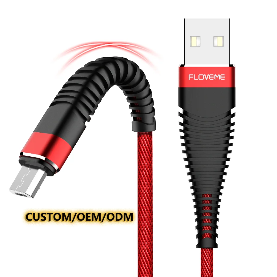 

Free Shipping 1 Sample OK FLOVEME Custom Cell Phone USB Charging Cable Data Sync Mobile Phone Cable For iPhone Type C Micro USB