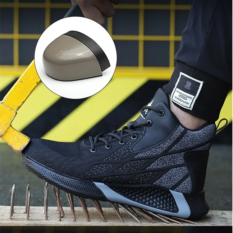 

Indestructible Anti smash Steel Toe High Gang Shoes for Men Women Breathable light Work Shoes anti slip Sport Safety Shoe