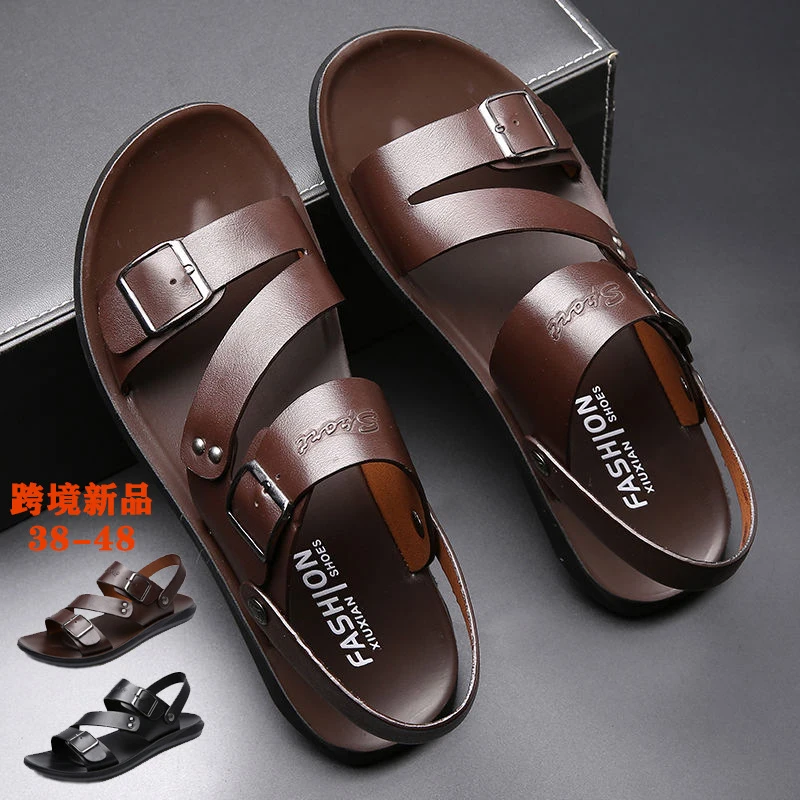 

NLX26 Cheap Price Plus Size Summer Beach Sandals New Arrivals Men Sandals Leather, As picture or custom