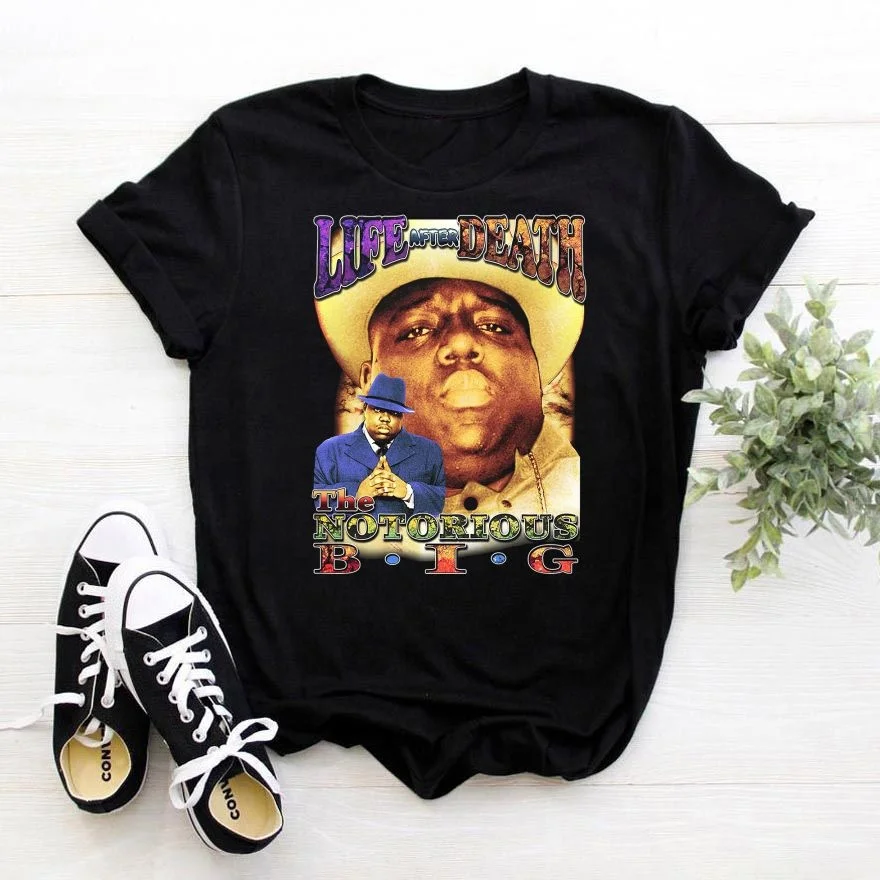 

Wholesale Cool Rapper Biggie Small Big Printing T-shirt High Street Summer Short Sleeve Cotton Vintage Tees