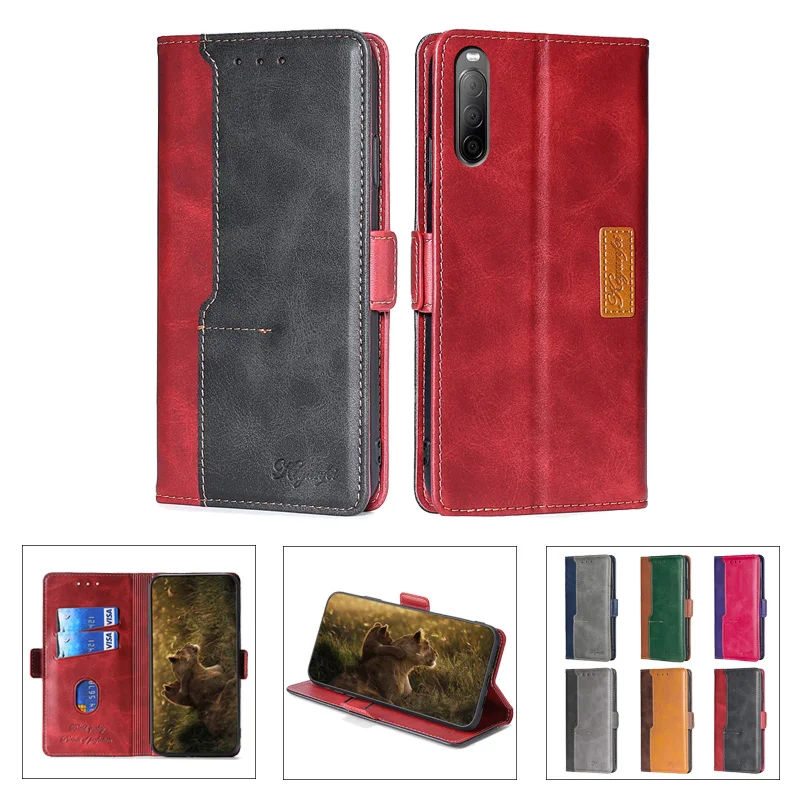 

Luxury Leather Wallet Case for Sony Xperia 20 8 5 5ii 10ii 1ii 10 Plus 1 Card Slots Book Cover TPU Back Case, 6 colors for your choose