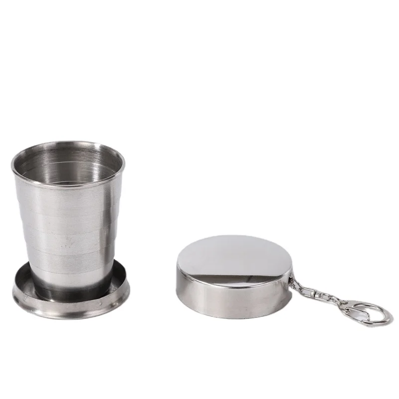 

Mikenda Manufacturer direct stainless steel travel portable cross - border outdoor folding cup portable shrinkable cup metal, Mix