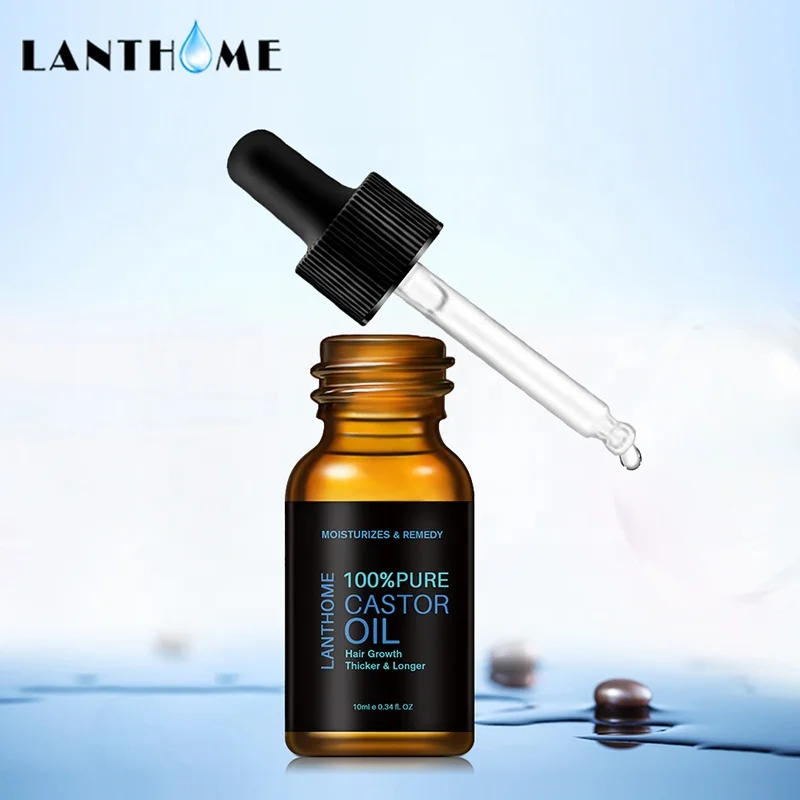 

Private Label LANTHOME Natural 100% Pure Cold Pressed Castor Oil for Hair Eyelash Eyebrow Growth Hair Moisturizing Nourishing