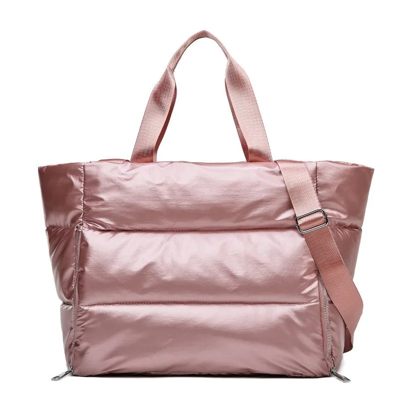 

Women Fitness Gym Bag Waterproof Sports Yoga Bag Dry wet Separation Swim Bag One Shoulder Travel Handbag Luggage, Pink black gray