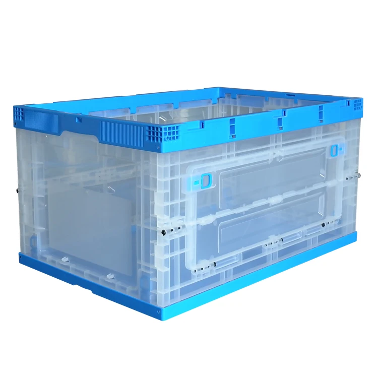 

Uni-Silent Visible Plastic Container Box Foldable Collapsible Stackable Storage Box Folding Crate TX6544345WBK