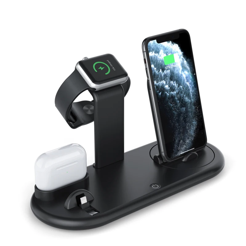 

New Arrival 7 in 1 USB Charger Dock Station Stand Multi Function Wireless charger 3 in 1 for iPhone Watch Earphone