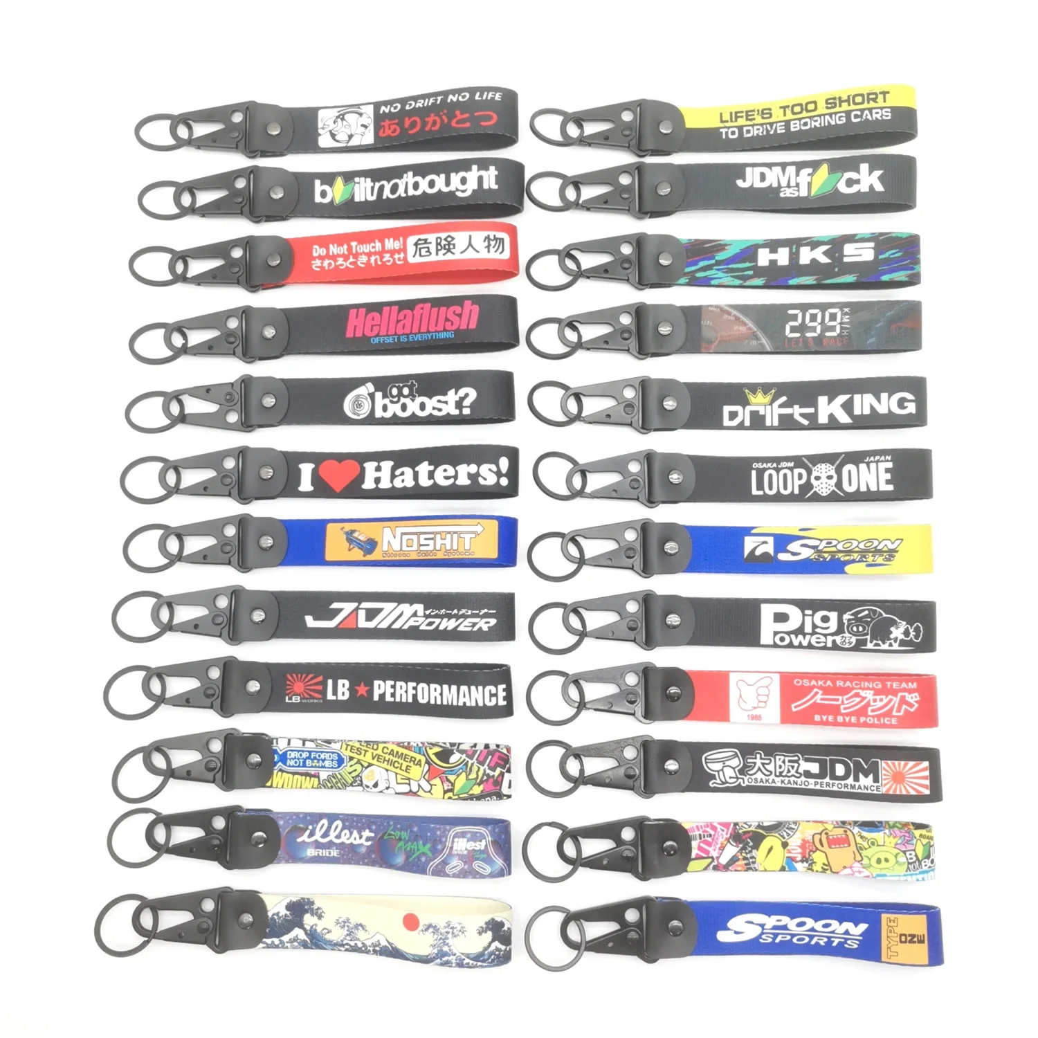 

JDM Culture Strap Key Chain Racing Car Keychain Ring Strap Wrist Key Chain For Car