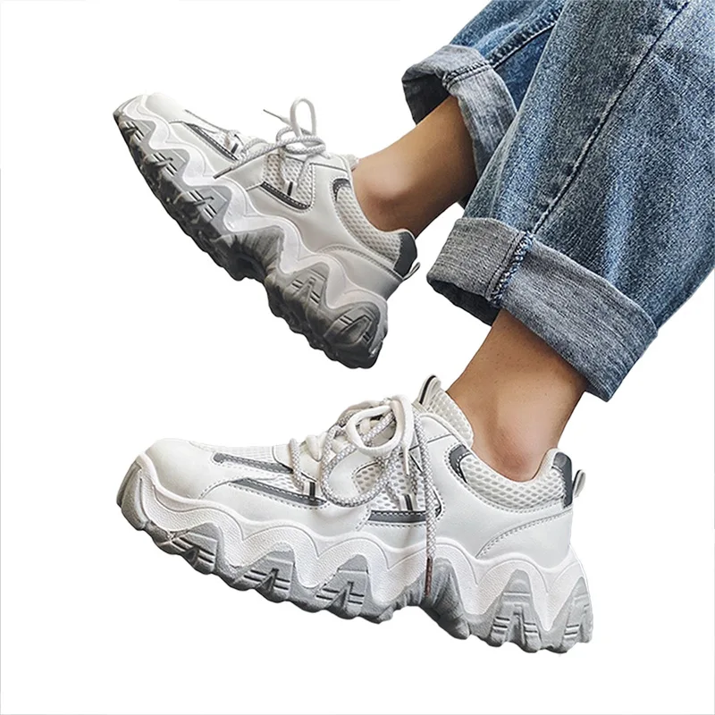 

The Fashion Trend Is Retro-reflective Sneakers Thick-soled Heighten Haddy Shoe Man, As picture