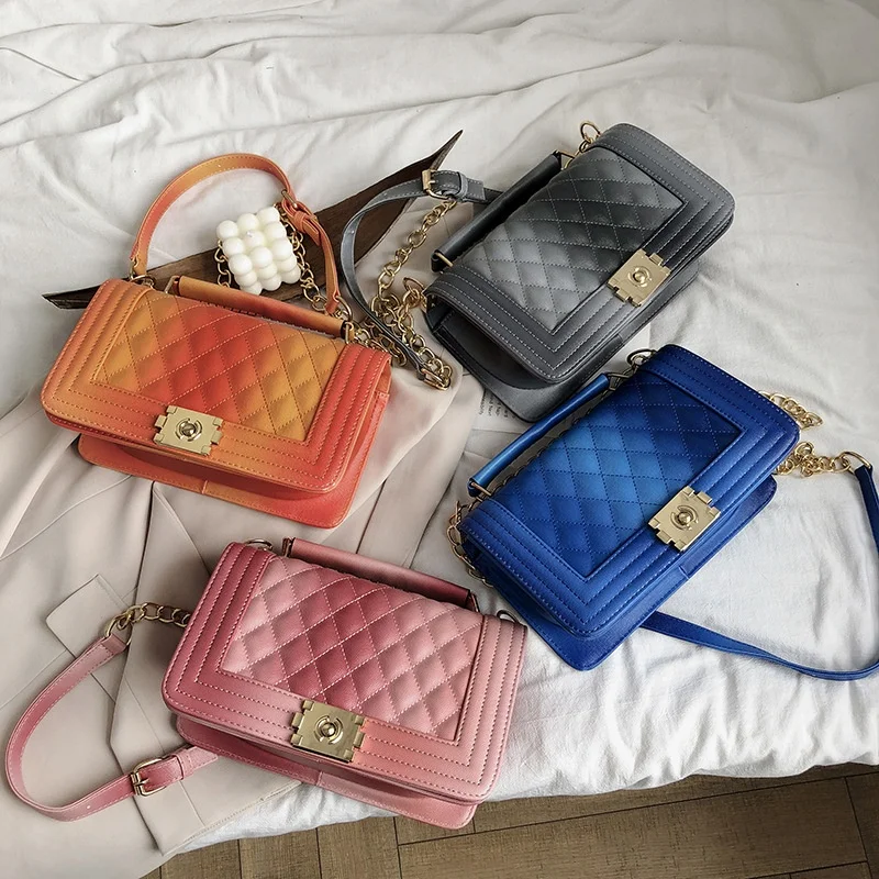 

2021 New Arrival Exquisite Embroidery Thread Shoulderbags Retro Colorful Chain Crossbody Square Bag For Ladies, 4 colors