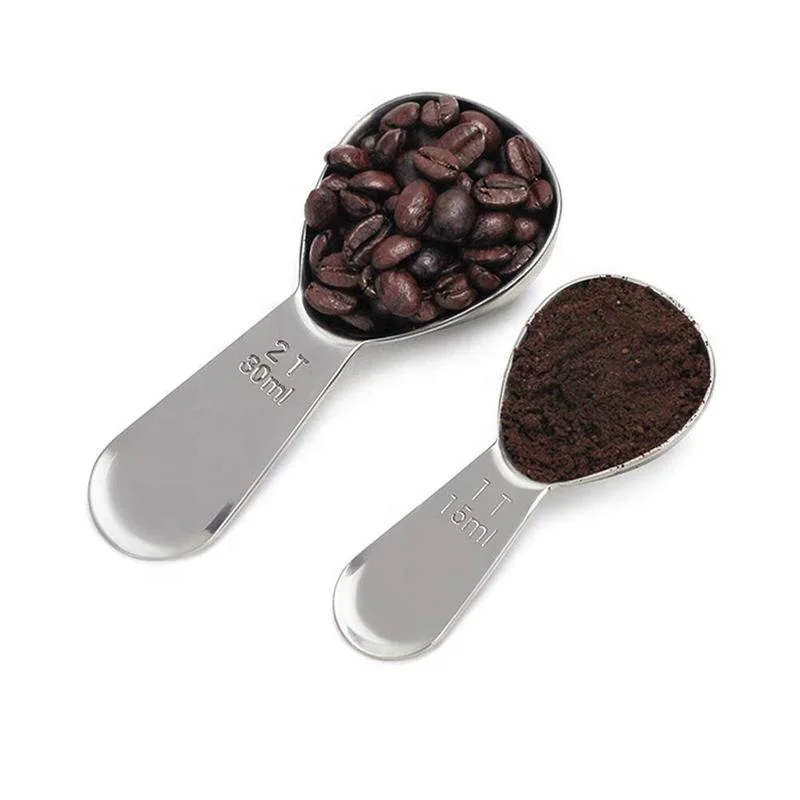 

Custom 1T 15ML / 2T bsp 30ML Short Handle Scoops 18/8 Stainless Steel Tea Milk Coffee Measuring Spoons, Silver