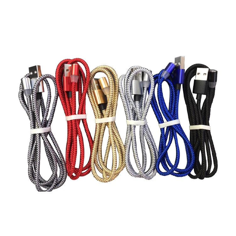 

1m 2m 3m LED Magnetic 3 in1 Charger Cable High Quality Android USB 2.0 Fast Charging Nylon Micro USB Cable For iphone X Chargers, Black/pink/gold/blue/purple/rose gold/white