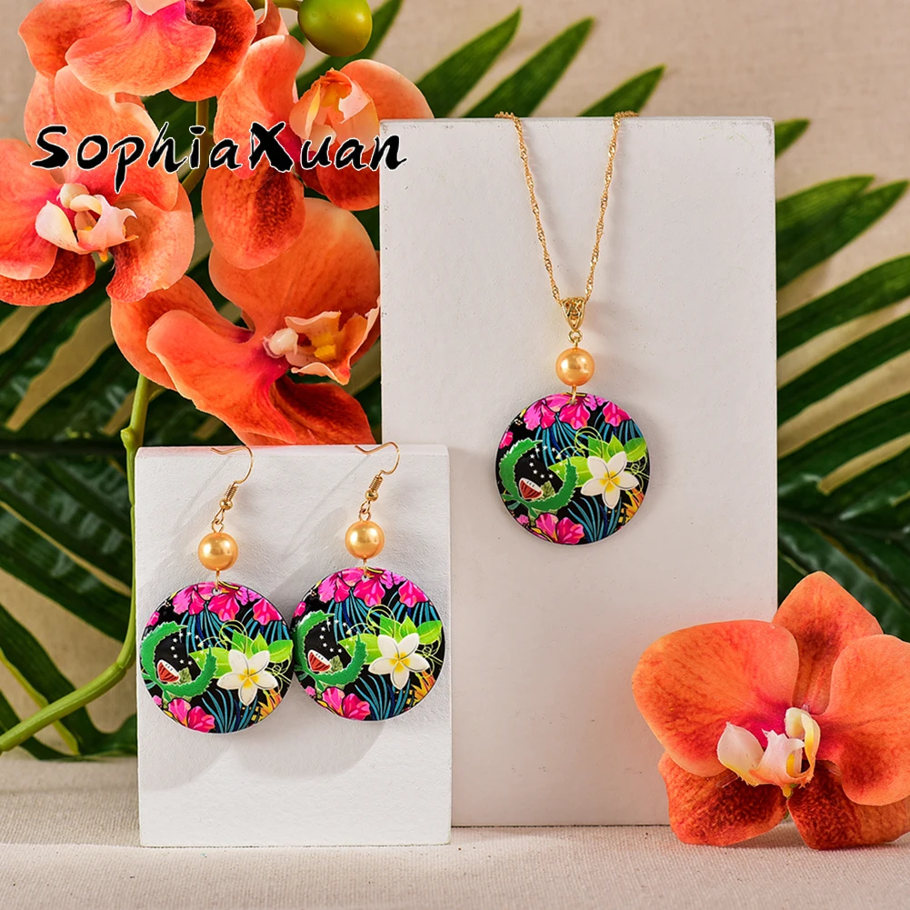 

SophiaXuan Hawaiian Pearl Dropship Earring Accessories Jewelry Set Hawaiian Jewelry Wholesale, Picture shows