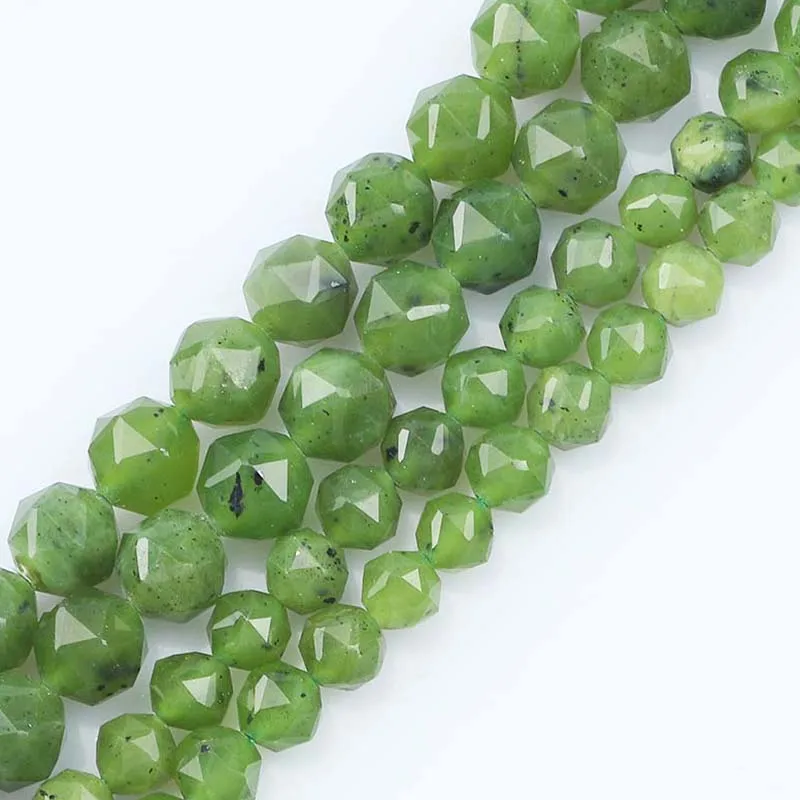 

Wholesale Natural Faceted Green Canadian Jades Stone Beads for Bracelet Charms Accessories