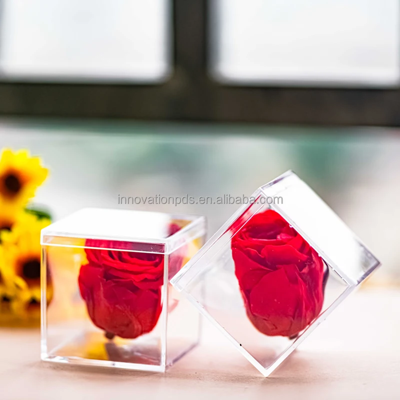 

ZGLP8579 High Quality Wedding Favors Candy Boxes Square Clear Plastic Containers Acrylic Candy Box With Lid In Storage