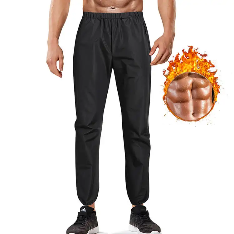 

Mens Weight Loss Sauna Suit Neoprene Slimming Sauna Pants For sports fat burning, Black