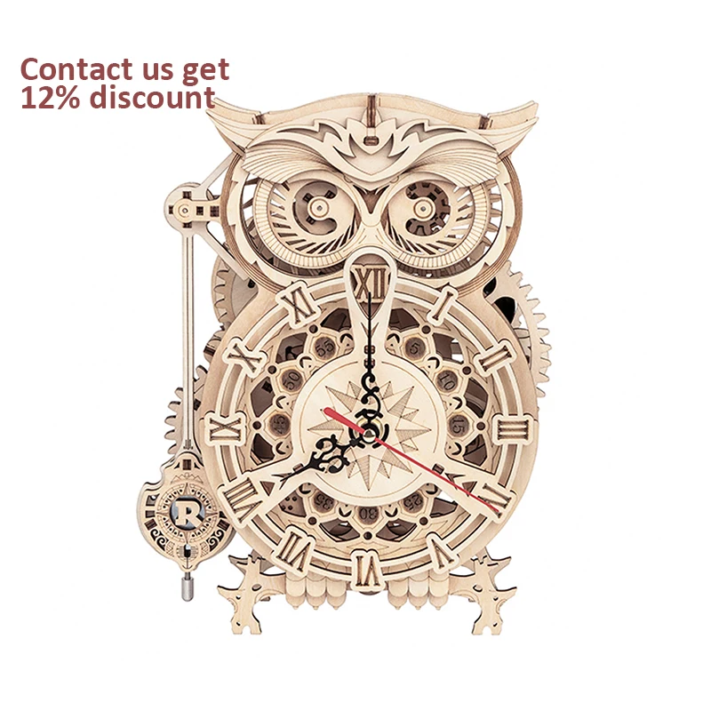 

Robotime Rokr Contact Get 12% off LK503 DIY Handmade Assembled Owl Clock 3D Wooden Puzzles