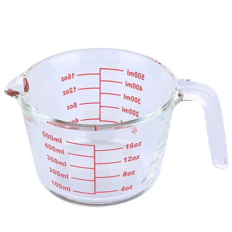 

Large Capacity High Borosilicate Glass Measuring Cup for Bakery and Baby Food with Graduation Line, Customized