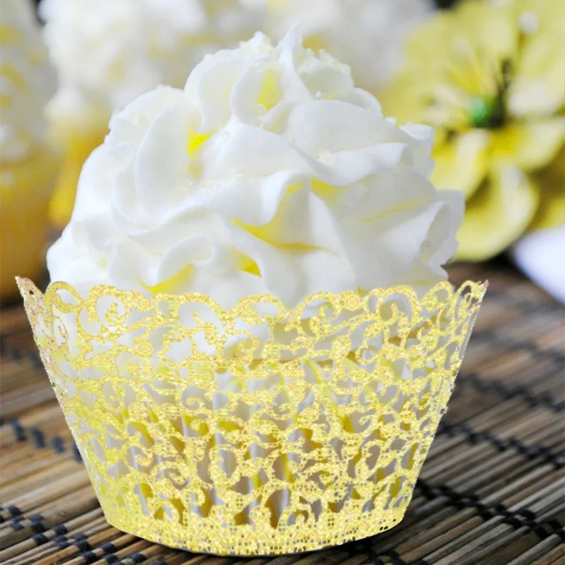 

Pearlescent cupcake wrappers hollowing cupcake muffin paper cups birthday baking paper cup for cakes wedding party banquet