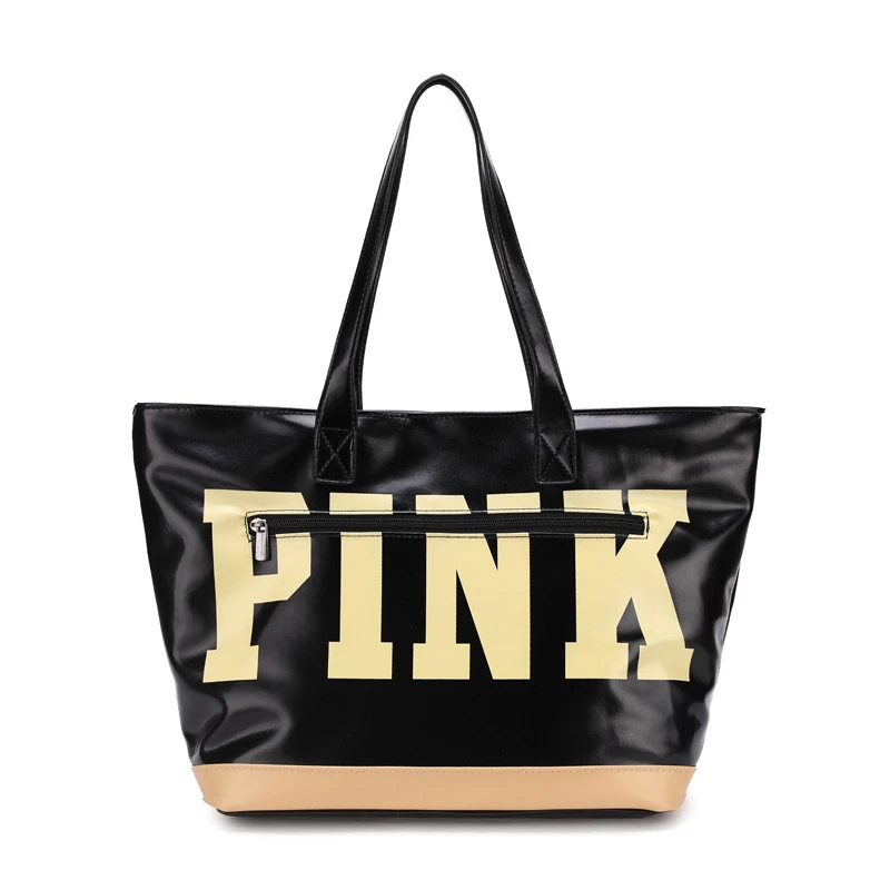 

GS180 In Stock Pu Pink Tote Bags High Quality Fashion Weekend Bag for Women 2021 Large Capacity Ladies Handbag, Red,black,grey,pink